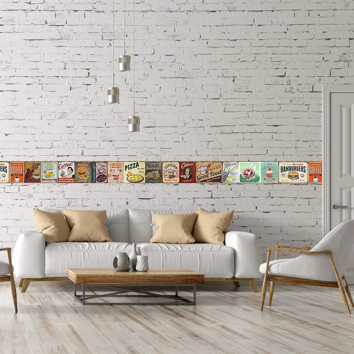 Finest Folia W004 - Adhesivo decorativo para pared (2,5 x 18 cm), diseño retro