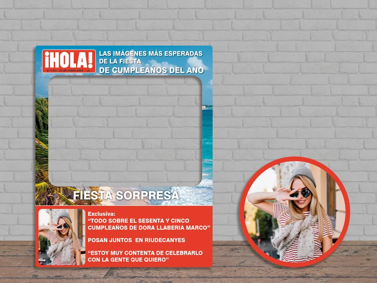 Photocall + Cartel en Cartón para Cumpleaños 80 x 100 cm, Photocall Económico y Original, Ideas para Regalos, Regalos Personalizados de Cumpleaños