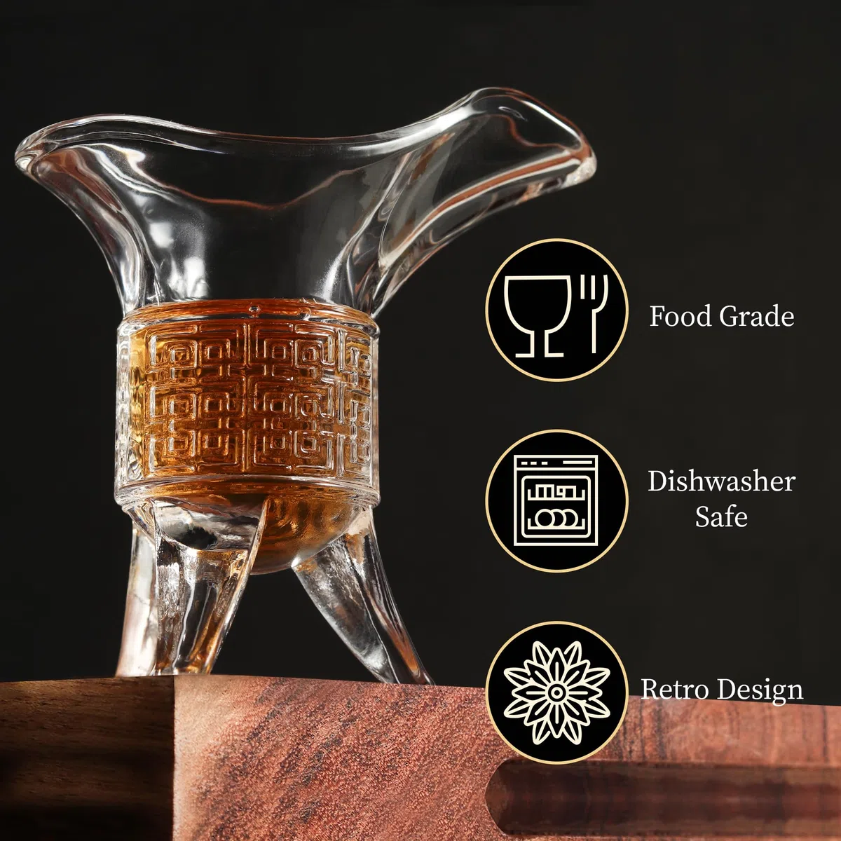 QUAFFER Soju Tequila Vasos de chupito (juego de 8) – Retro Emperador Style Shot Glass – Soju Whisky Tequila Baijiu – Perfecto para fiestas, bares, eventos, bar en casa