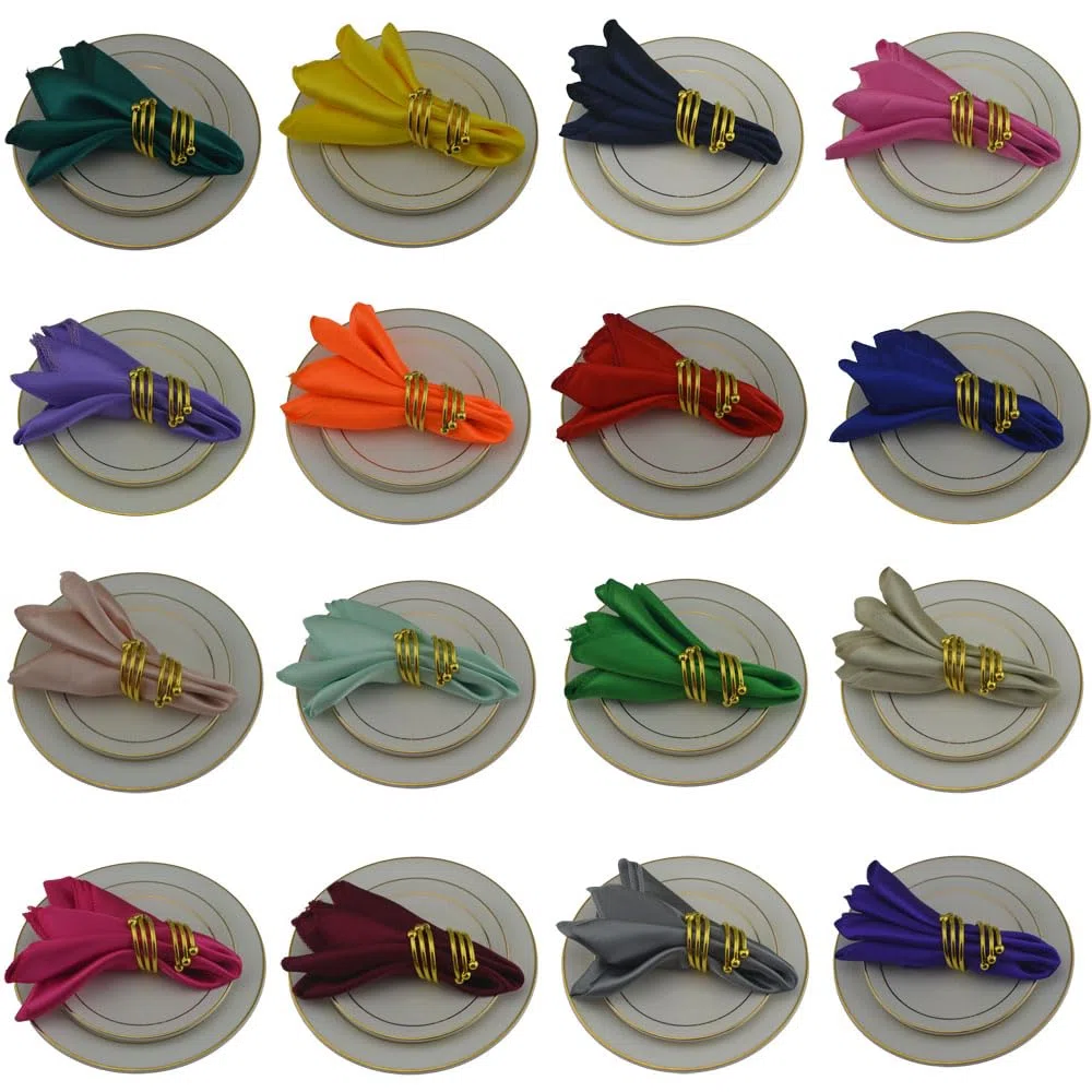 Servilletas de satén para la Mesa, Servilletas de Cena satén éster Multicolor, 30 cm, cuadradas, 24 Piezas, Fiesta(Hot Pink)