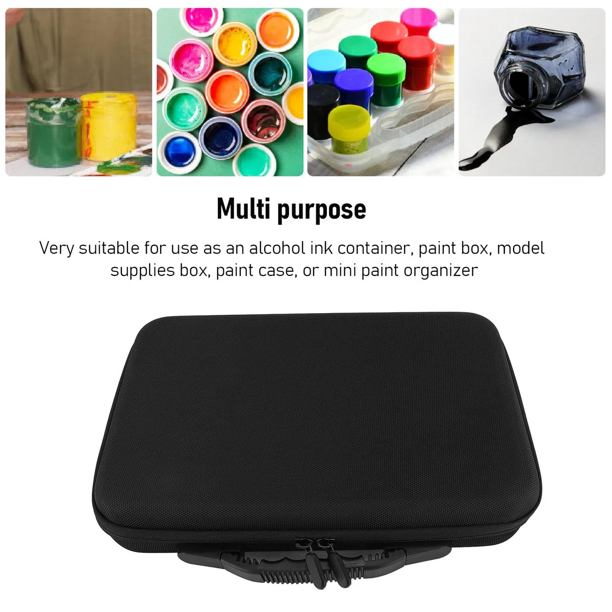 Estuche de Transporte de Tinta con Alcohol para 60 Botellas, Organizador de Almacenamiento Portátil con Incrustaciones de Espuma, Acolchado Doble, Asa de Transporte y Bolsillo