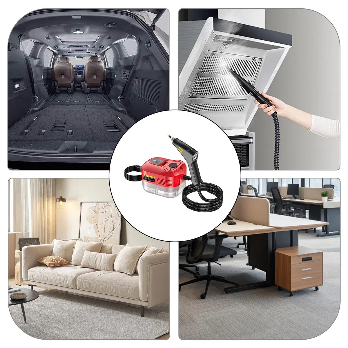 Para limpieza, portátil potente con 8 | Limpiador a vapor pesado para cocina | Para azulejos, juntas, suelos, ventanas, revestimientos, sofás, alfombras, detalles de coche