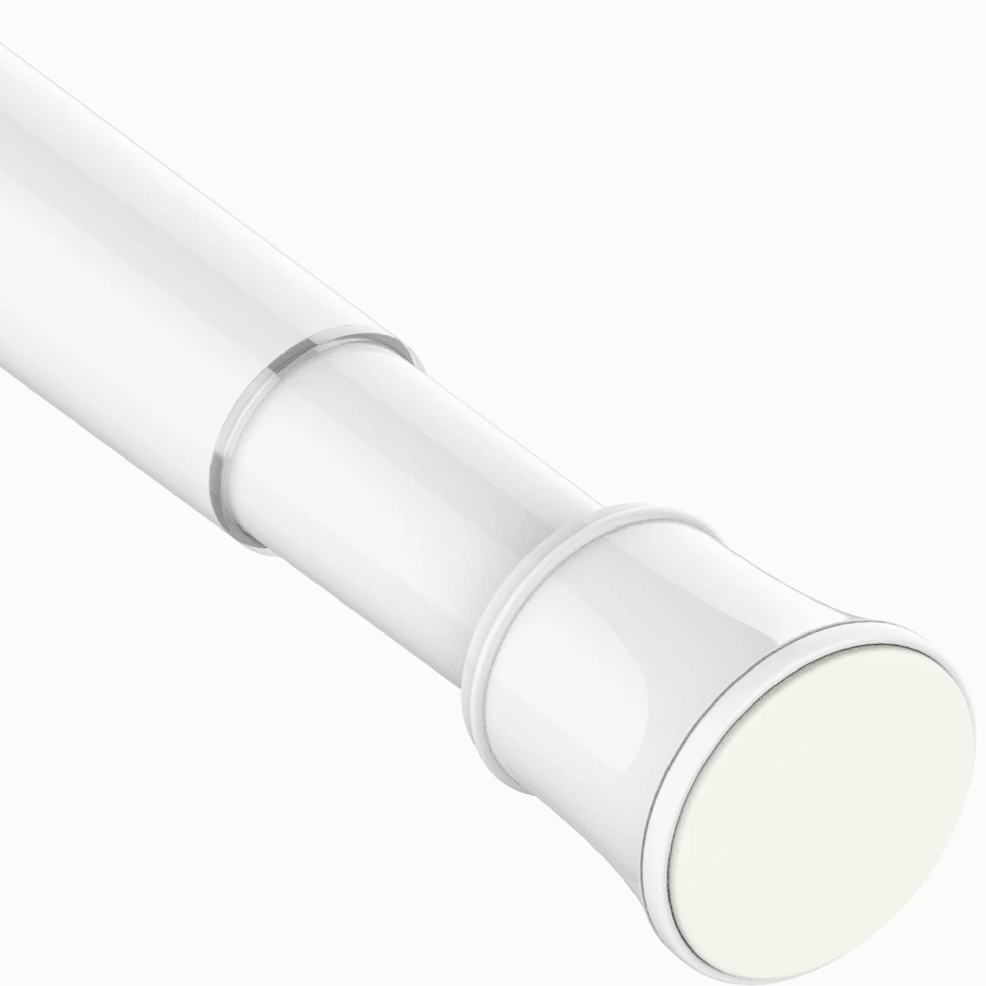 Barra para cortinas sin taladrar telescópica ajustable giratoria Ajustable, para cortinas, tabiques y balcones 1 pieza 75-145 cm Blanco