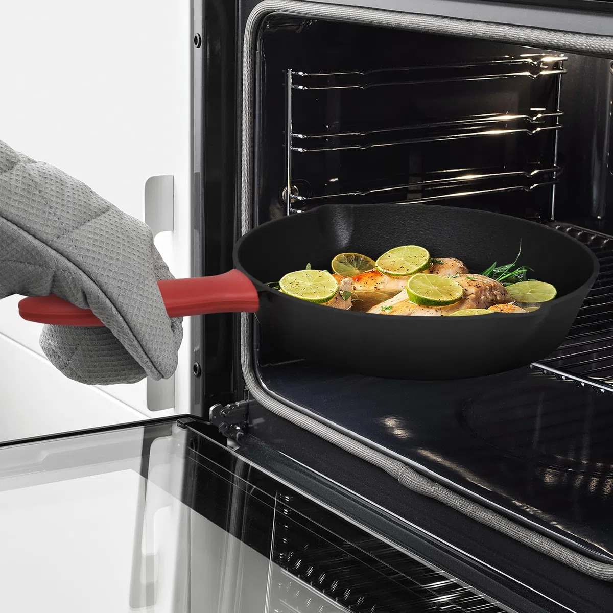 Joejis Sartén de Hierro Fundido - 25cm Sartén antiadherente para inducción Horno Plancha Gas