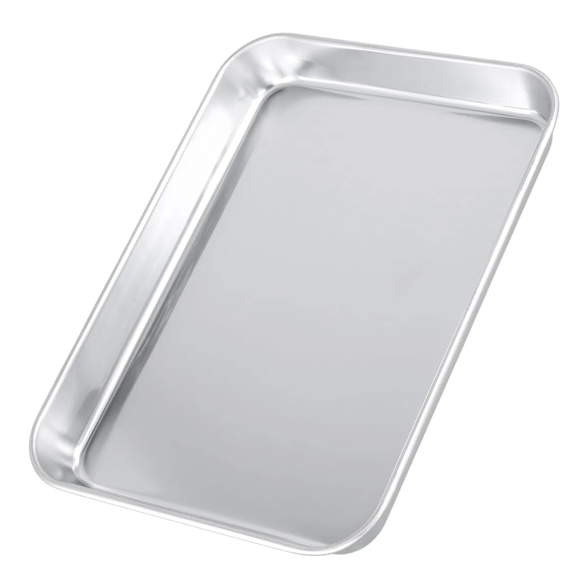 Juego de 4 bandejas de acero inoxidable con rejilla de enfriamiento, aptas para lavavajillas, de acero inoxidable, con rejilla, para hornear, asar, servir, 26,5 x 20,5 x 2,5 cm