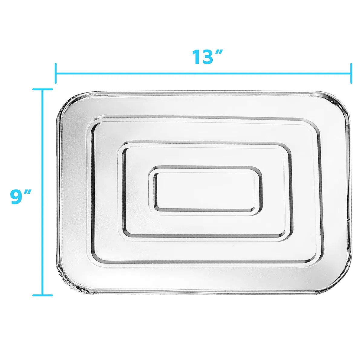 MontoPack Tapas de papel de aluminio de tamaño medio | [Paquete de 50] | Ajuste perfecto para sartenes de 9 x 13 | Calidad premium para hornear y catering | Tapas desechables para recipientes de