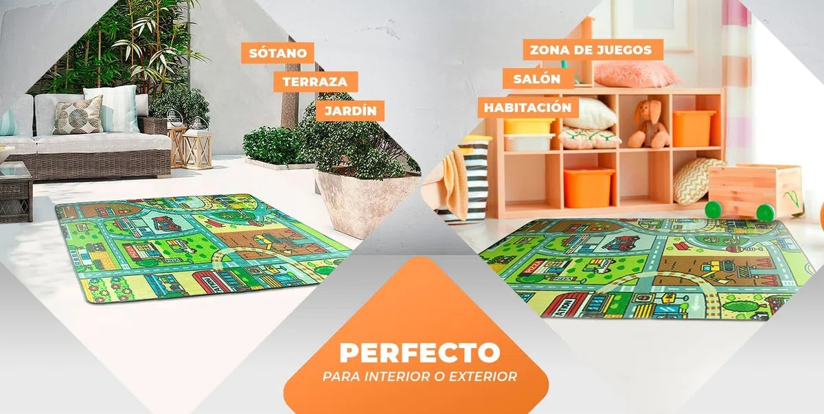 LUCA HOME - Alfombra Infantil Carretera, Juegos, Ciudad, alcolchada - Alfombra Infantil Plegable - Alfombra Juegos Circuito Coches con Base Antideslizante - Alfombra Carretera Coches 120 x 160cm