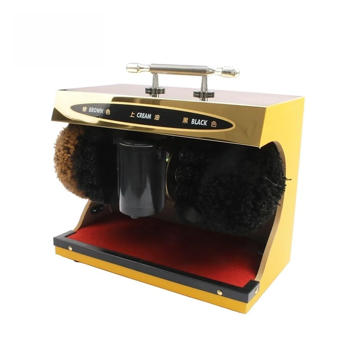 Limpiador de zapatos eléctrico, cepillo pulidor de zapatos for el cuidado de la suela, pulido automático, máquina de limpieza con brillo de cuero,Herramientas mecánicas(Soft brush Gold)