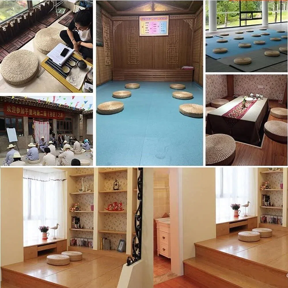 HUAWELL Tatami - Cojín redondo acolchado para asiento al aire libre (2 unidades, tamaño más grande)