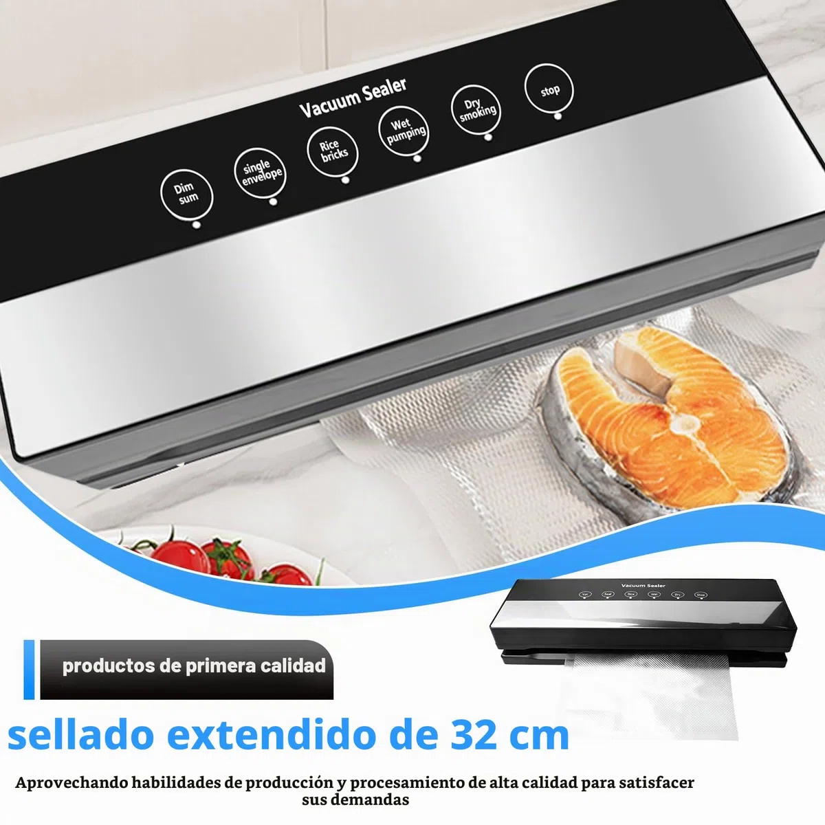 Envasadora al vacío, 6 en 1 con 50 bolsas de vacío, dispositivo de envasado al vacío para alimentos, alimentos 8 veces más frescos, dispositivo de envasado al vacío multifuncional para cocina y
