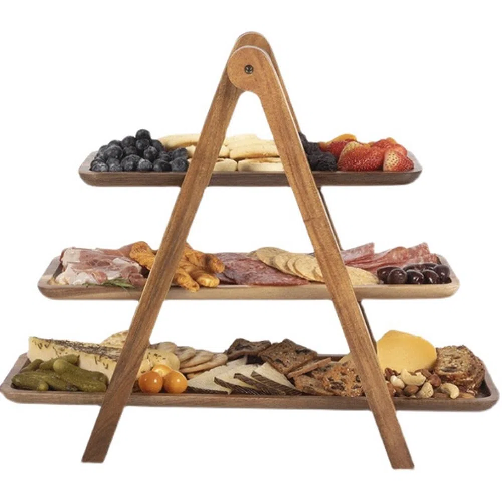 Bandeja de servir de 3 niveles para decoración de pasteles, bandeja escalonada para fiestas, platos y bandejas