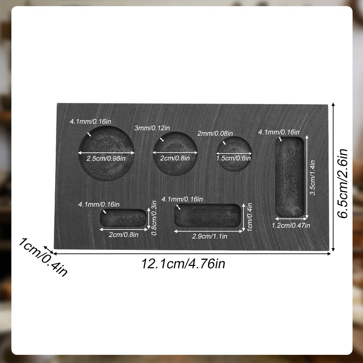 2uds Moldes de Grafito, Mini Molde de Lingote Grafito para Fundir Oro Plata Aluminio Cobre y Latón Alta Pureza Kit Fundición y Refinación Metales para Joyería
