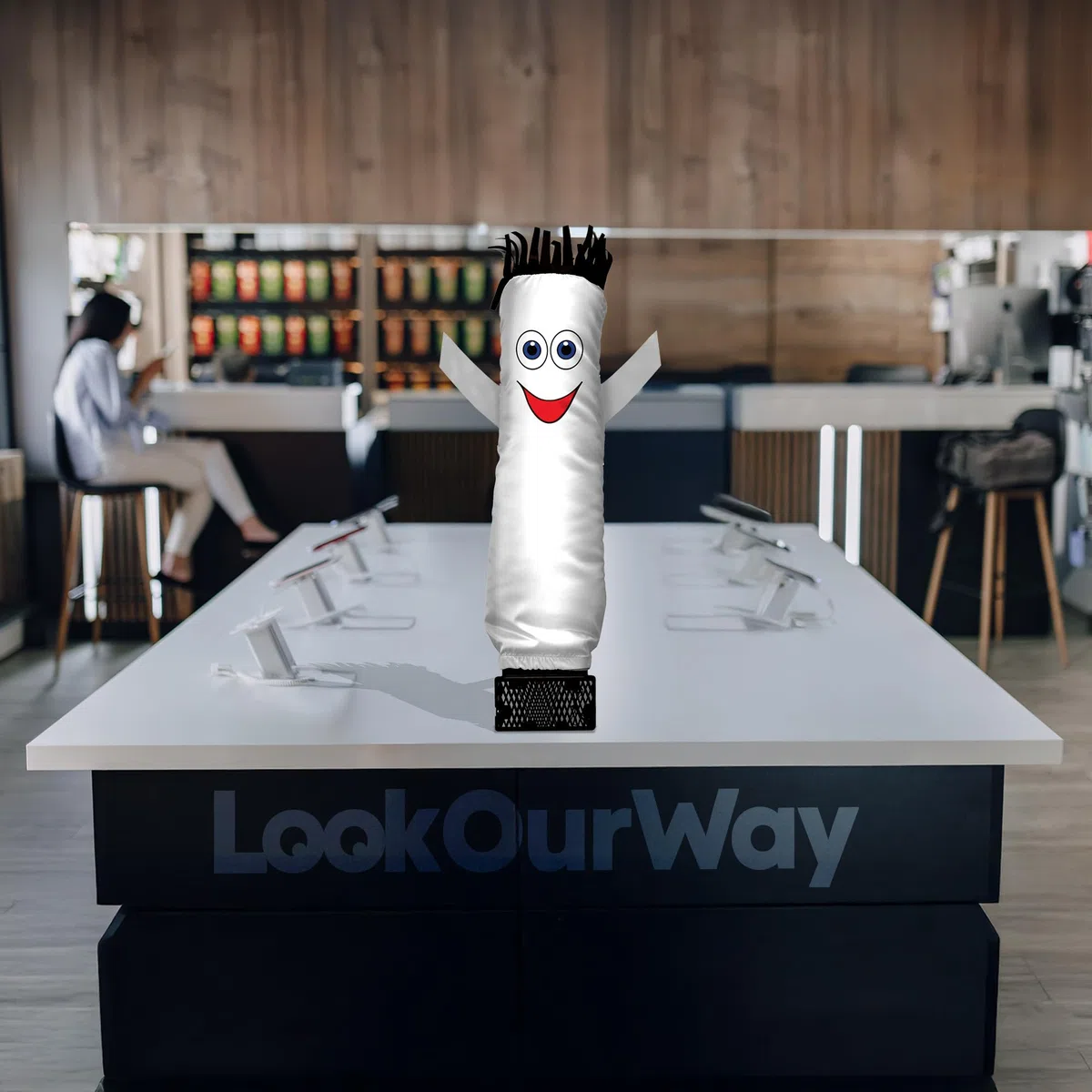 LookOurWay Mini Air Dancers - Tubo Inflable para Hombre, tamaño de Escritorio, Color Blanco