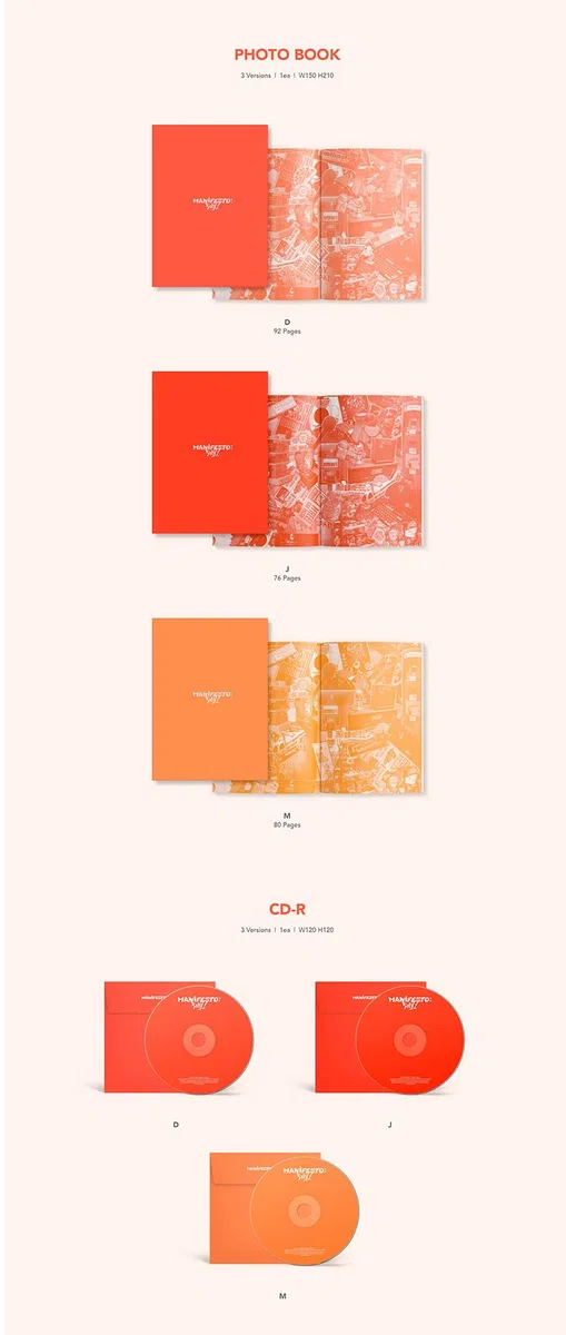 ENHYPEN - MANIFESTO DAY 1 STANDARD [J Version] Album CD-R+Photobook+Photocard+Postcard+Message Card+Can Badge+Tattoo Sticker+Poster with Lyrics+(Extra ENHYPEN 8 Photocards+Pocket Mirror)