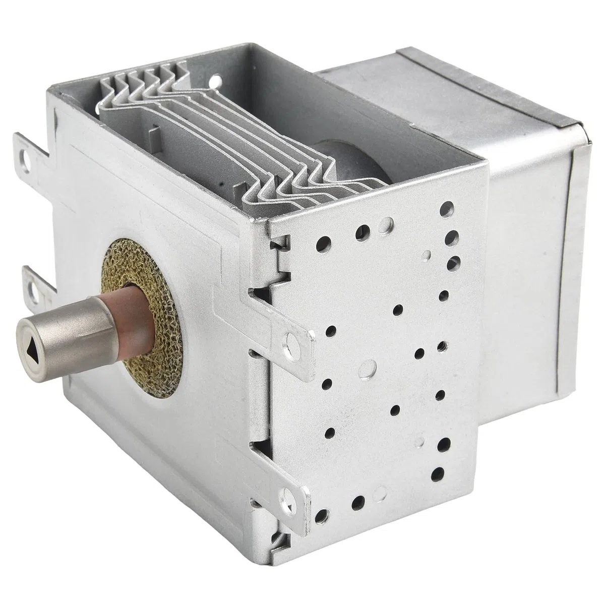 Magnetron de repuesto para microondas 2M210-M1 para modelos compatibles, construcción de metal con 6 disipadores de calor, color plateado