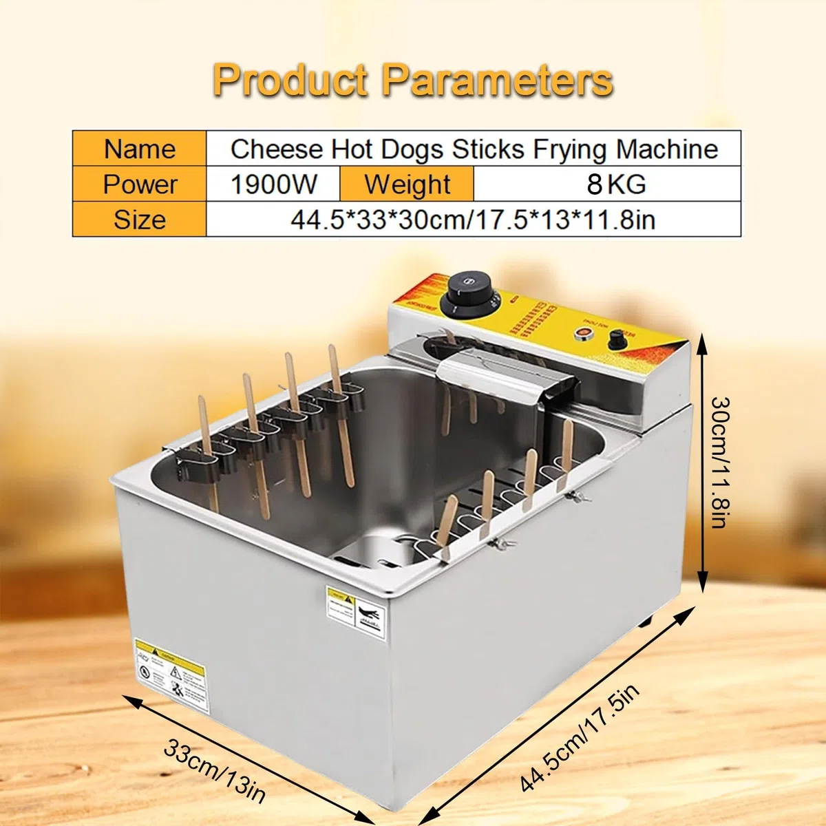Freidora 12l De Capacidad Grande Y Temperatura Ajustable – Acero Inoxidable, 1900w, Frituras Rápidas En Restaurantes Y Food Trucks