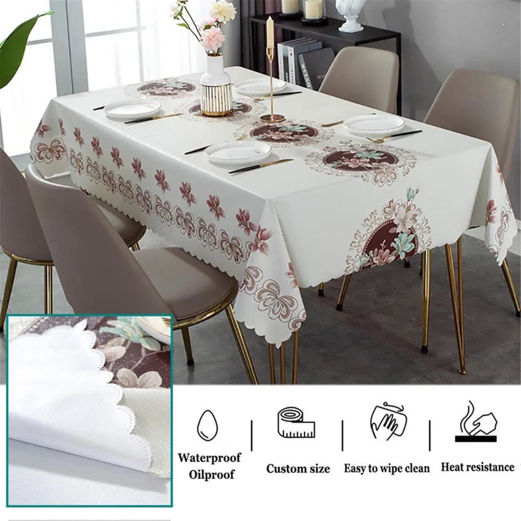 Mantel De Vinilo Rectangular Manteles Resinados Antimanchas Manteles Mesa Floral Impermeable Manteles De Plástico PVC Lavables para Cocina Restaurante Jardín Boda Fiesta Picnic,135x200cm