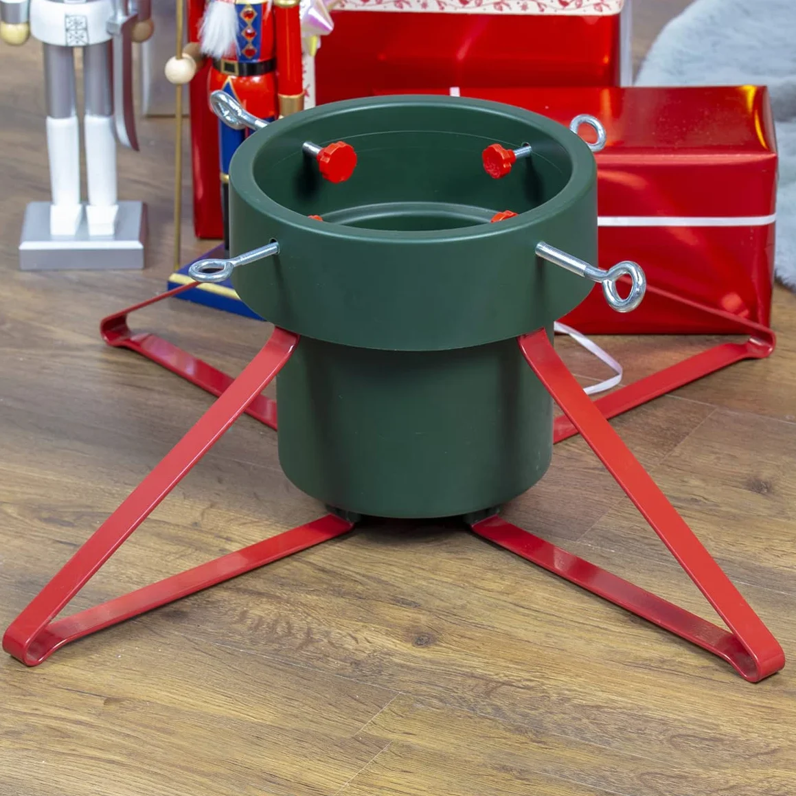 The Christmas Workshop 70509 - Soporte para árbol de Navidad para árboles de hasta 2,5 m de Alto y 14,5 cm de diámetro, Capacidad para 2,8 L de Agua, 57 cm x 57 cm x 21,5 cm