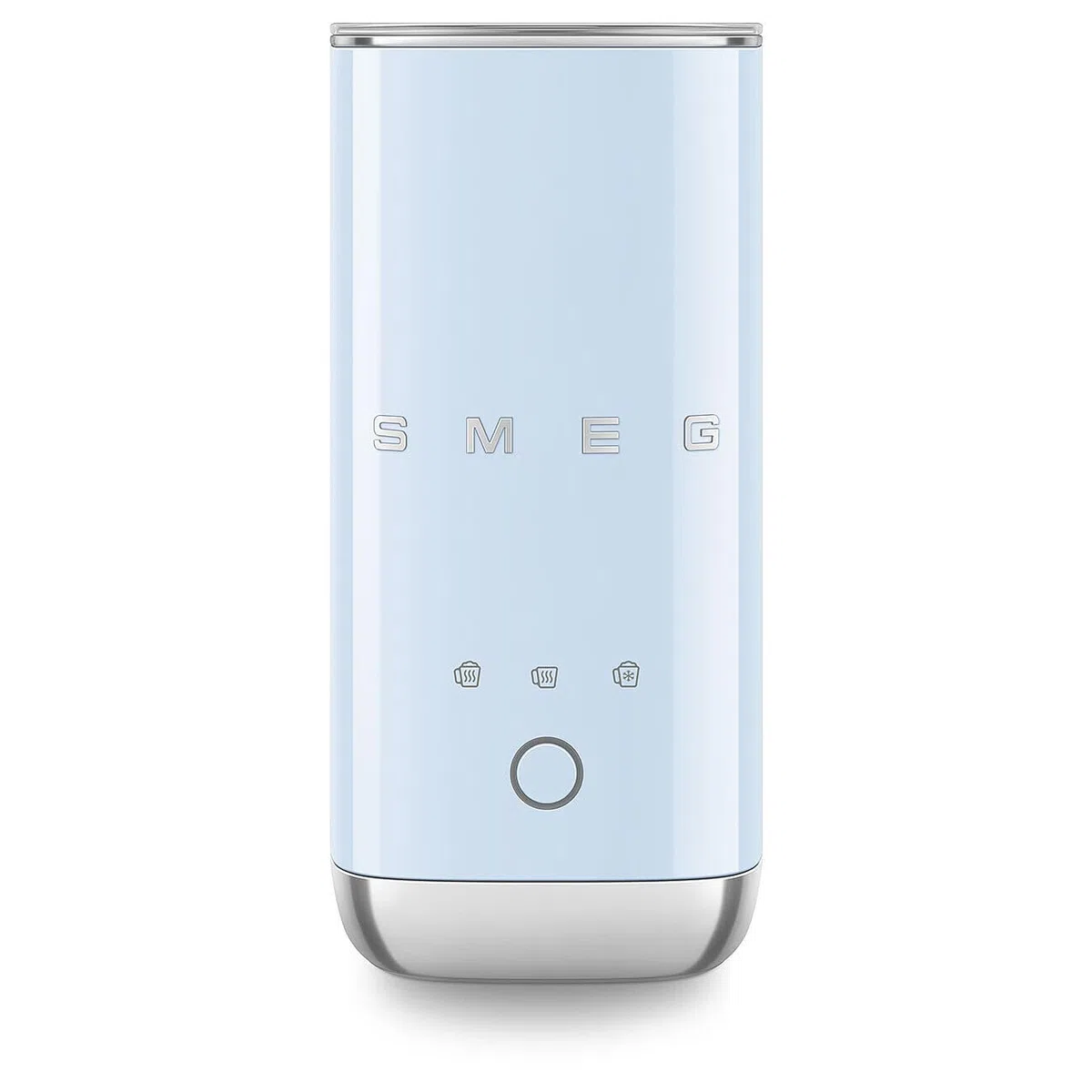 Smeg, Espumador de Leche Eléctrico MFF02PBEU, 3 Funciones Bebida, Batidor Desmontable, Revestimiento Cerámico Antiadhesivo, 500 W, Azul Azur