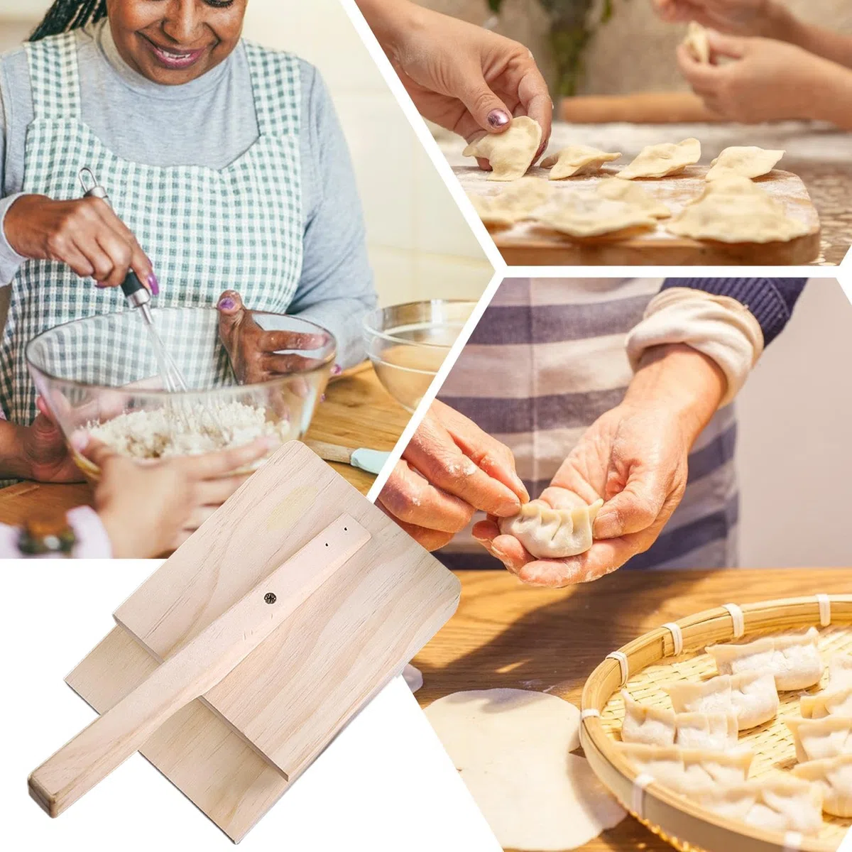 Máquina Para Hacer Para Empanadas | Prensador De De Madera,Herramienta De Cocina Para Hacer Pasta Ravioles Wontons | Para Cocinar Reuniones Familiares Y Comidas Festivas