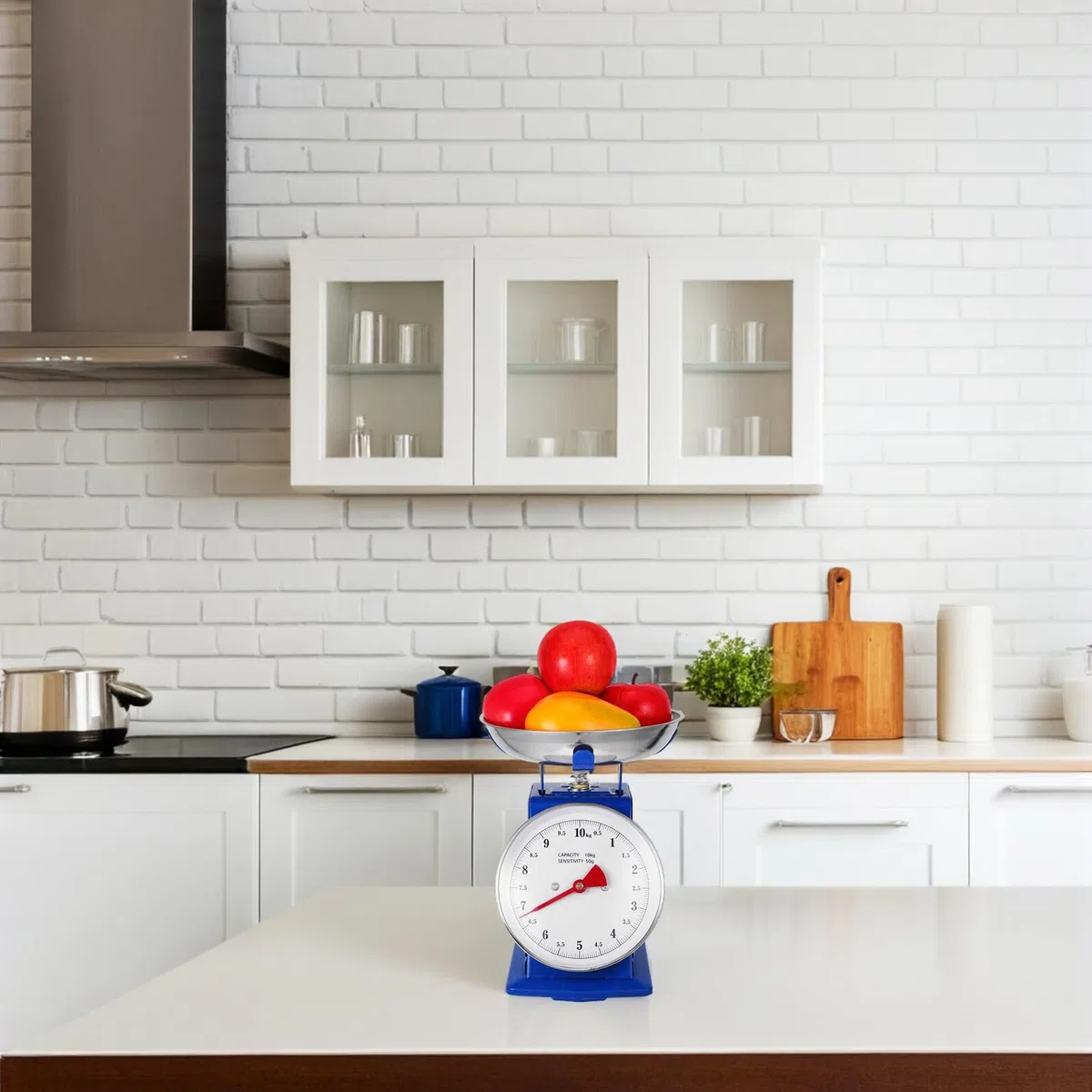 Veemoon Báscula Mecánica De Cocina 10 Kg Con Recipiente Desmontable Acero Inoxidable Esfera Grande Fácil Lectura Sin Pilas Para Hornear Preparar Comidas Vintage Conjunto Práctico