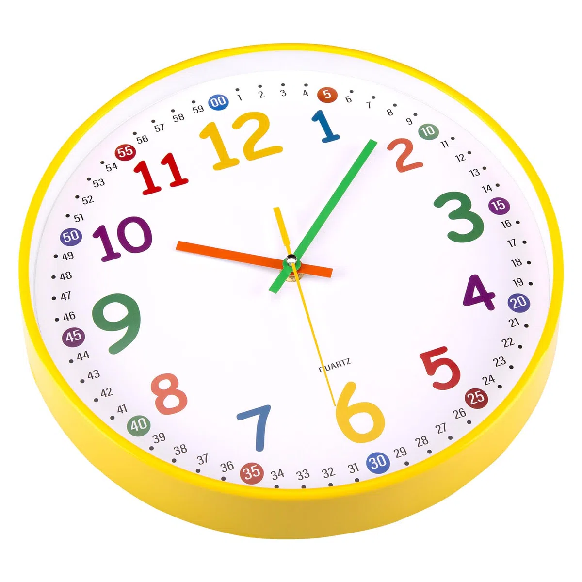 Reloj de Pared para Niños Reloj de Aprendizaje Reloj Infantil para Niños y Niñas Mecanismo Silencioso 30 CM para Habitación de los Niños