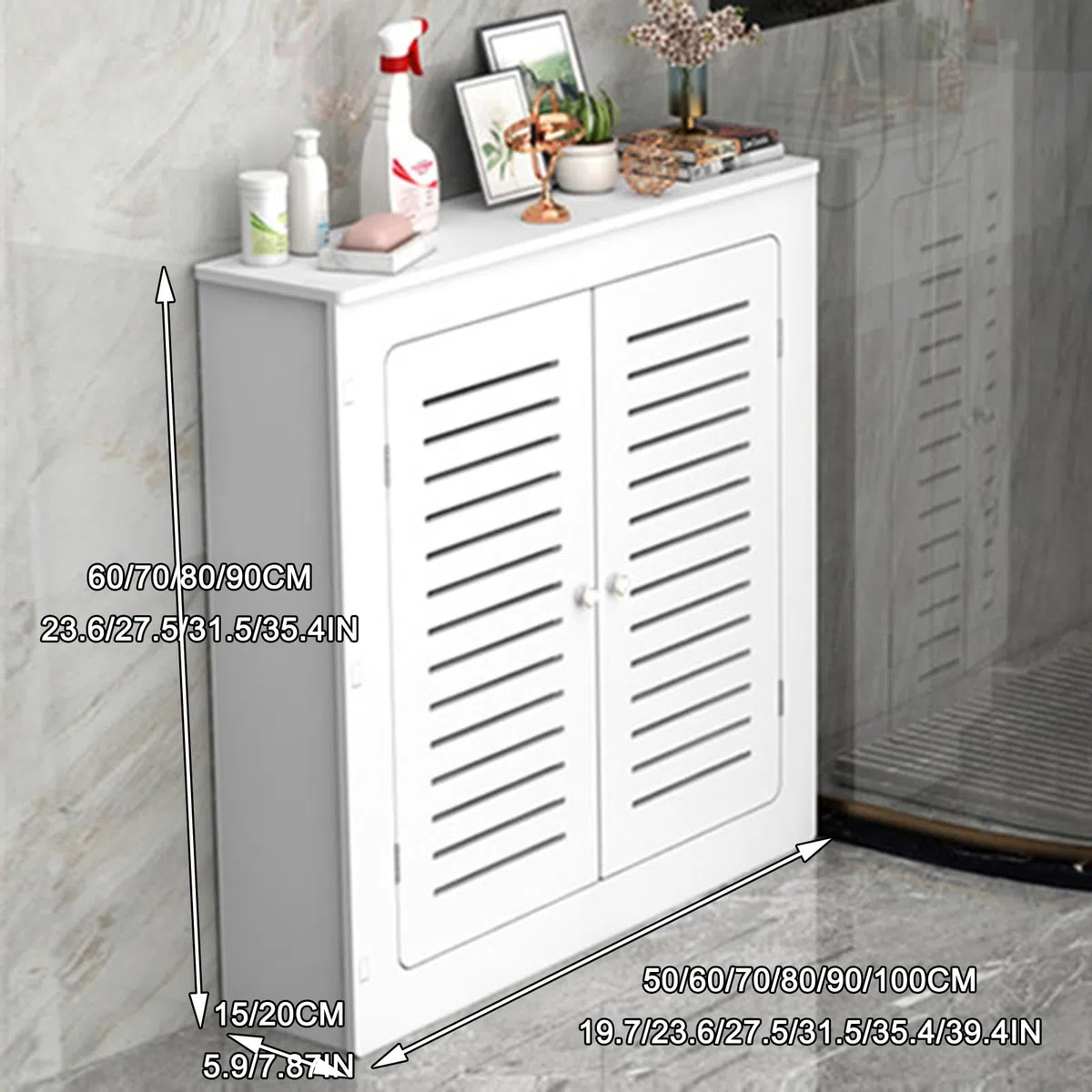 Moderno estante de calefacción con 2 puertas, protector de vapor, para 90 x 60 x 15 cm, para decoración del hogar