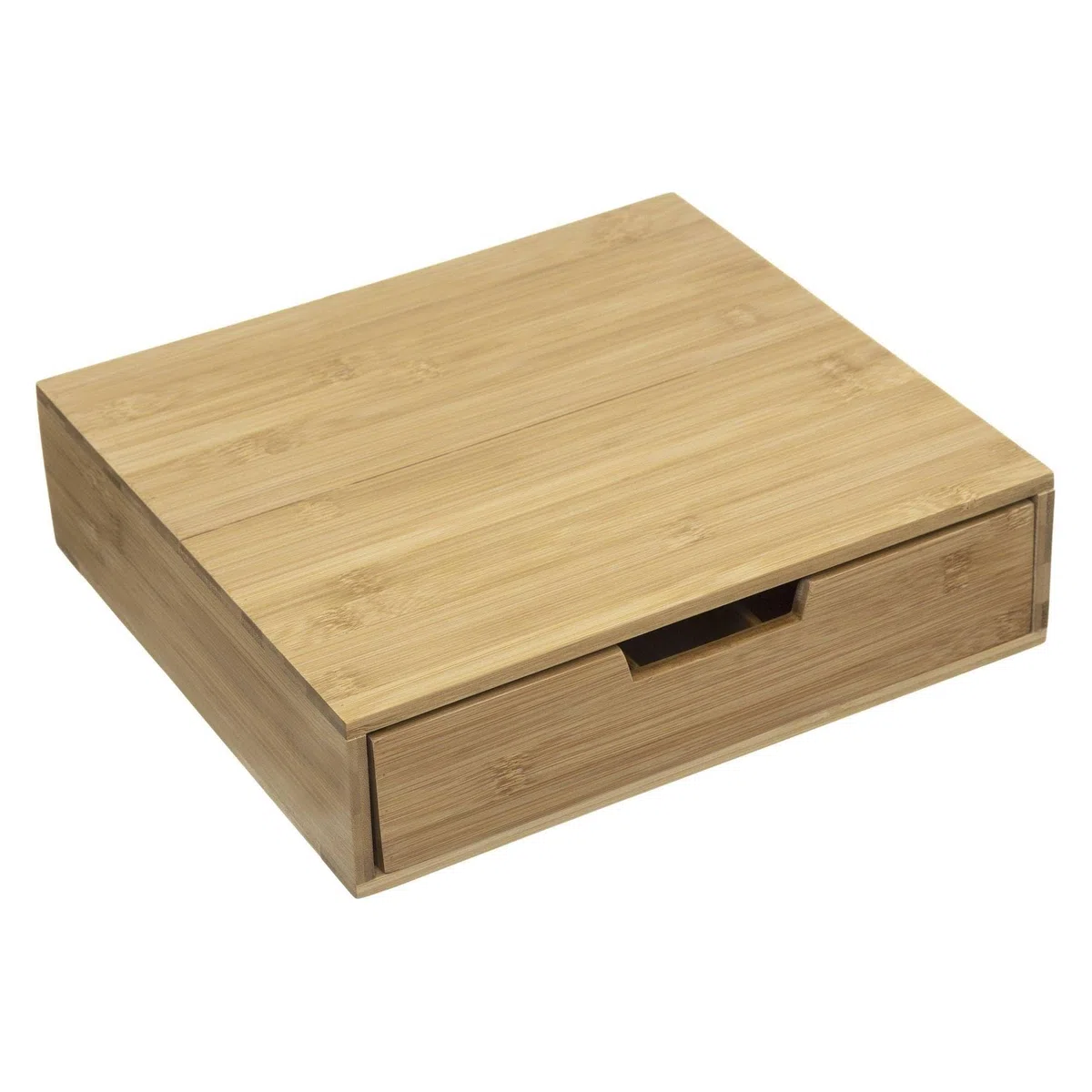 Portacápsulas con 1 cajón en bambú 34,5x30,5x8cm