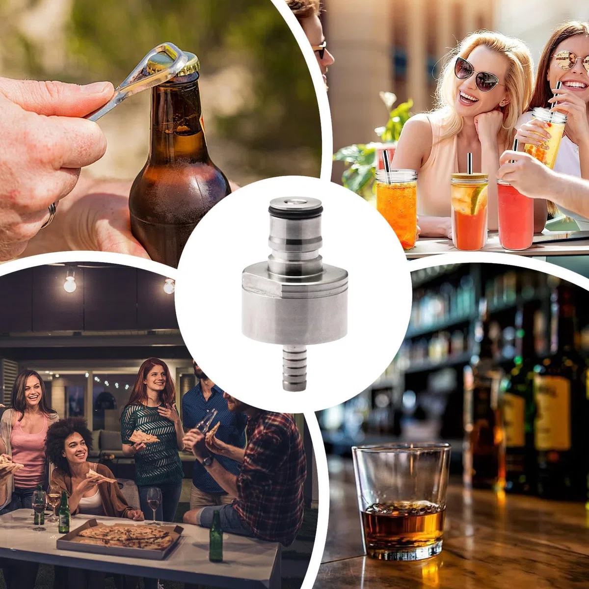 Genérico Stainless Steel Carbonation Cap – Pressure Filling Accessory Carbonating Beer, Fruit Juice, Soda, Sparkling Water, Connector =Bottling, Kitchen Use,