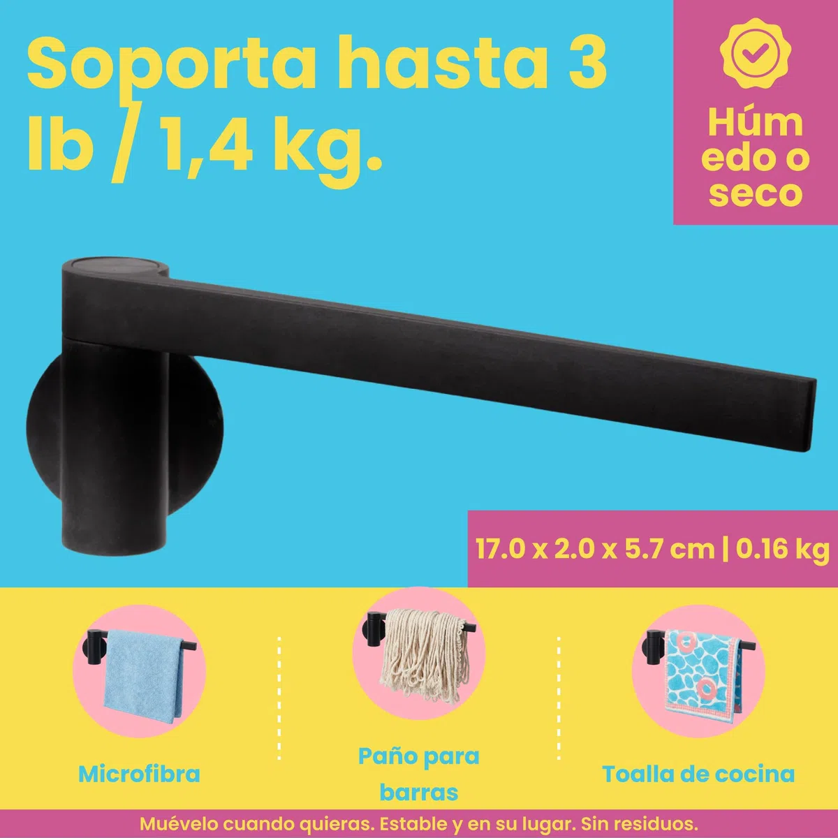 Soporte magnético para paños de Cocina y paños para Fregadero de Cocina, Funciona en fregaderos de Acero, fregaderos de Metal, Fuerte Respaldo magnético (Compuesto)