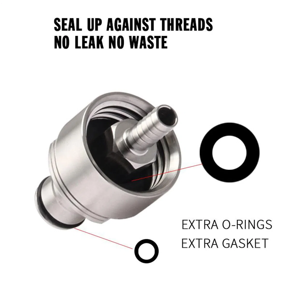 Genérico Stainless Steel Carbonation Cap – Pressure Filling Accessory Carbonating Beer, Fruit Juice, Soda, Sparkling Water, Connector =Bottling, Kitchen Use,