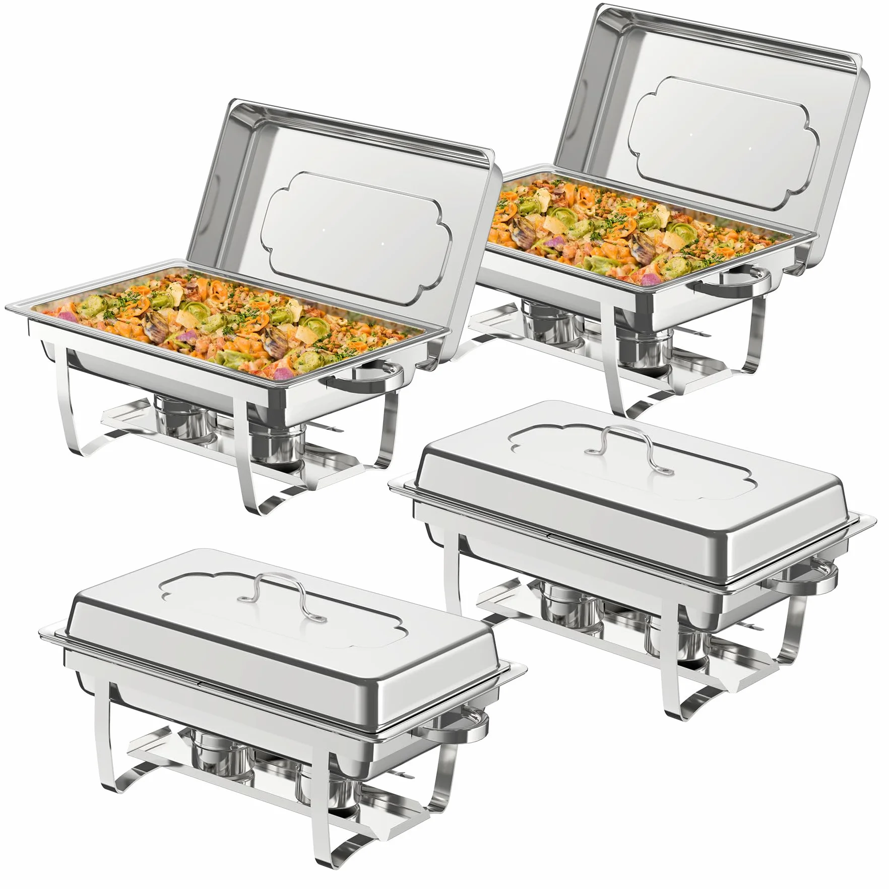 Juego de 2 Calentadores de Comida para Buffet, Chafing Dish, Calentador de Buffet de Acero Inoxidable, para Fiestas, Catering, Banquetes, para Catering, Eventos y Fiestas