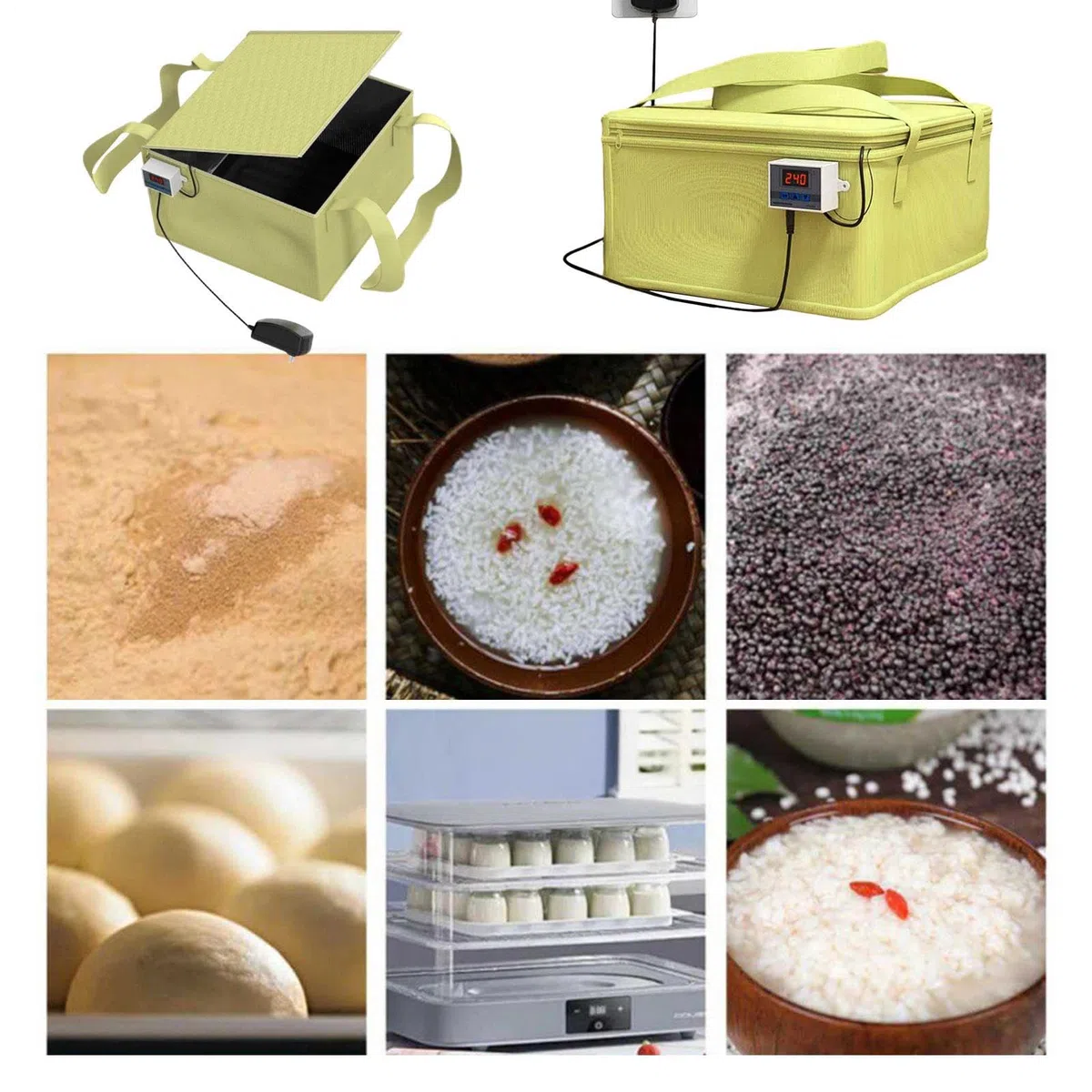 Genérico Caja de fermentación de Madre,Caja de fermentación de Pan - Recipiente Impermeable para de Pan con Control de Temperatura,Equipo de con Apagado automático, para Yogur