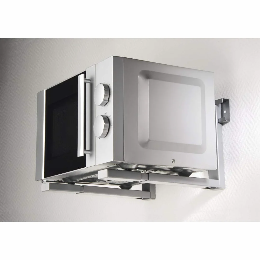 XAVAX | Soporte de pared para microondas y hornos grill, (Hasta 30 kg de carga máxima, Medidas ajustables, Montaje sencillo), Color Blanco
