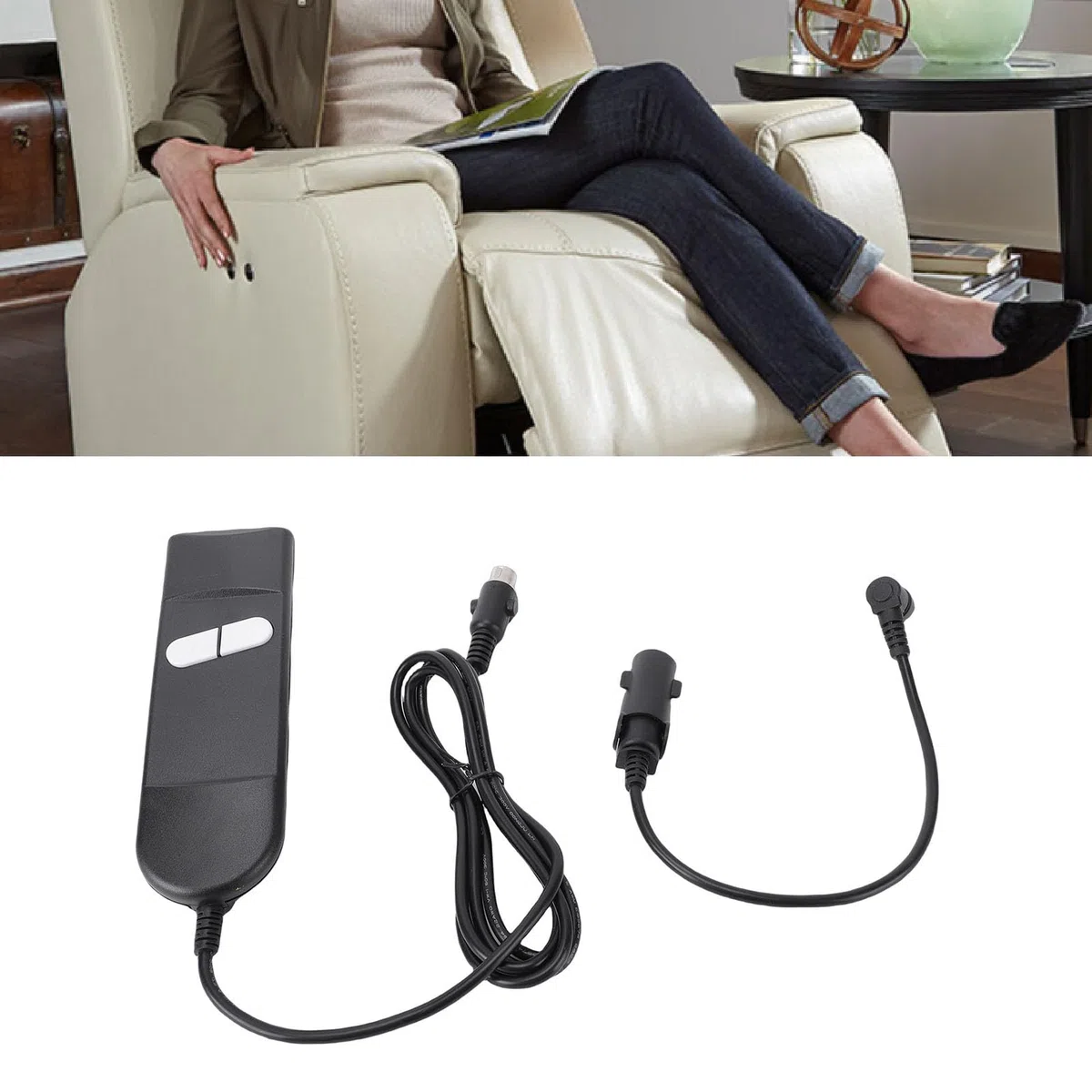 TOPINCN Reemplazo Remoto de Silla Elevadora, Sillón Reclinable Eléctrico de 2 Botones, Control Manual, Sillón Reclinable de Elevación Universal, Mando a Distancia, sofá Eléctrico