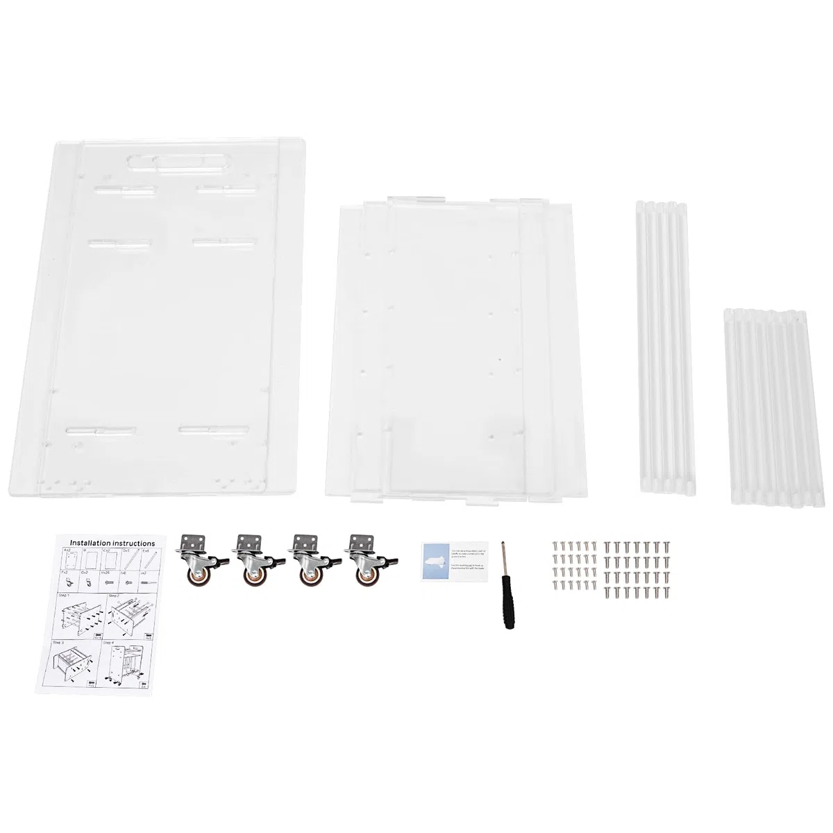 Mesa auxiliar de acrílico con ruedas, soporte para discos de vinilo y tocadiscos, soporte moderno para salón, 3 niveles, mesa de almacenamiento para CD, libros, transparente, 48 x 35 x 63 cm, 20 kg