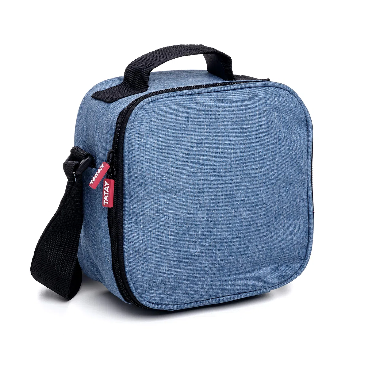 Tatay Bolsa Termica Porta Alimentos Impermeable - Urban Food Casual 3L | 4 Fiambreras: 2x0,5L + 2x0,2L | Triple Capa Aislante | Cuerpo Semirrígido | Bolsillo Interior | 22,5x10x22cm, Azul Denim