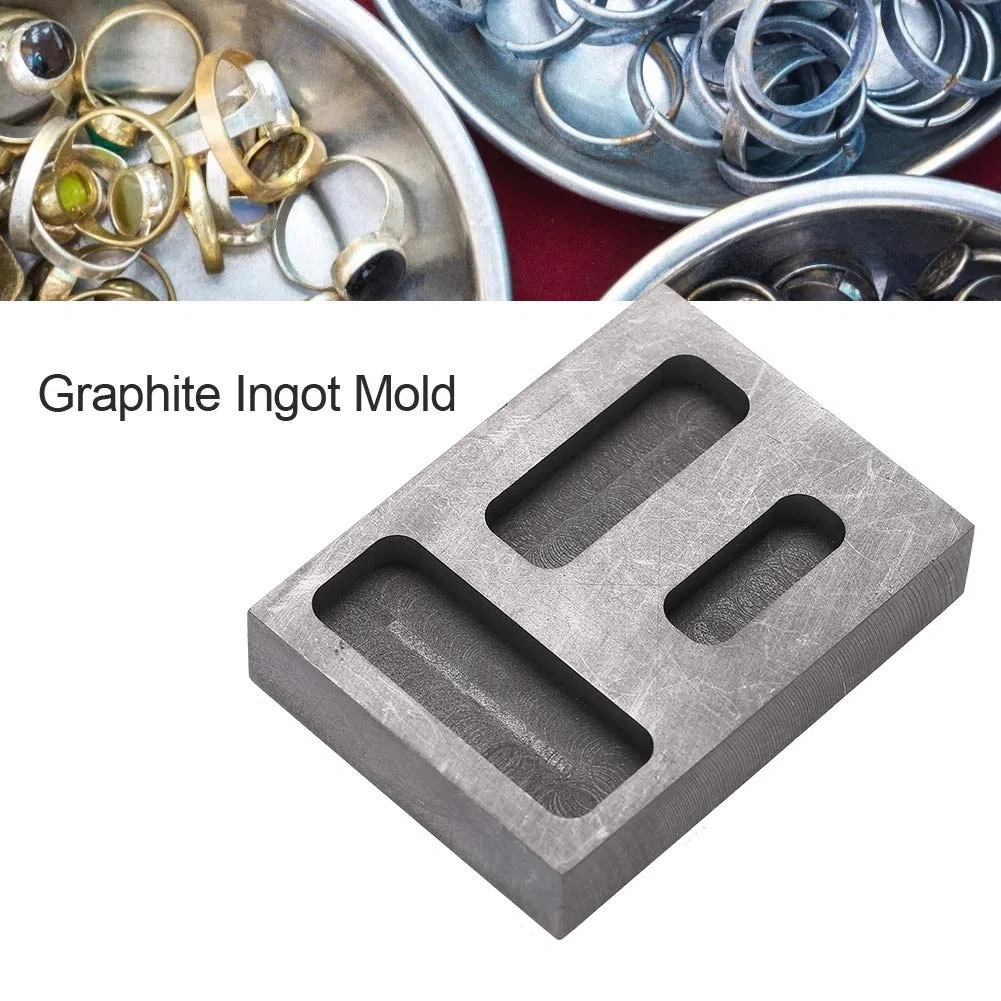 Molde de lingotes de crisol de Grafito, Herramientas de moldes de lingotes de 47g Herramientas Herramientas de joyería Equipos para Contener Oro Fundido, Plata para probar lingotes de fundición