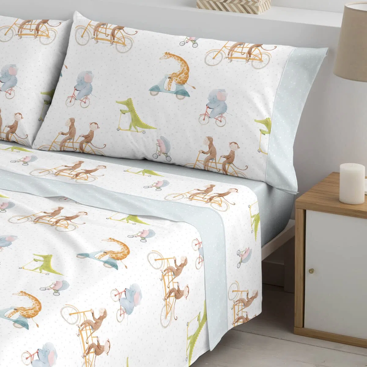 DHestia - Juego de Sábanas Infantil Niños y Niñas Cama 90 y Cama 105 Corredores (Cama 105, Azul)