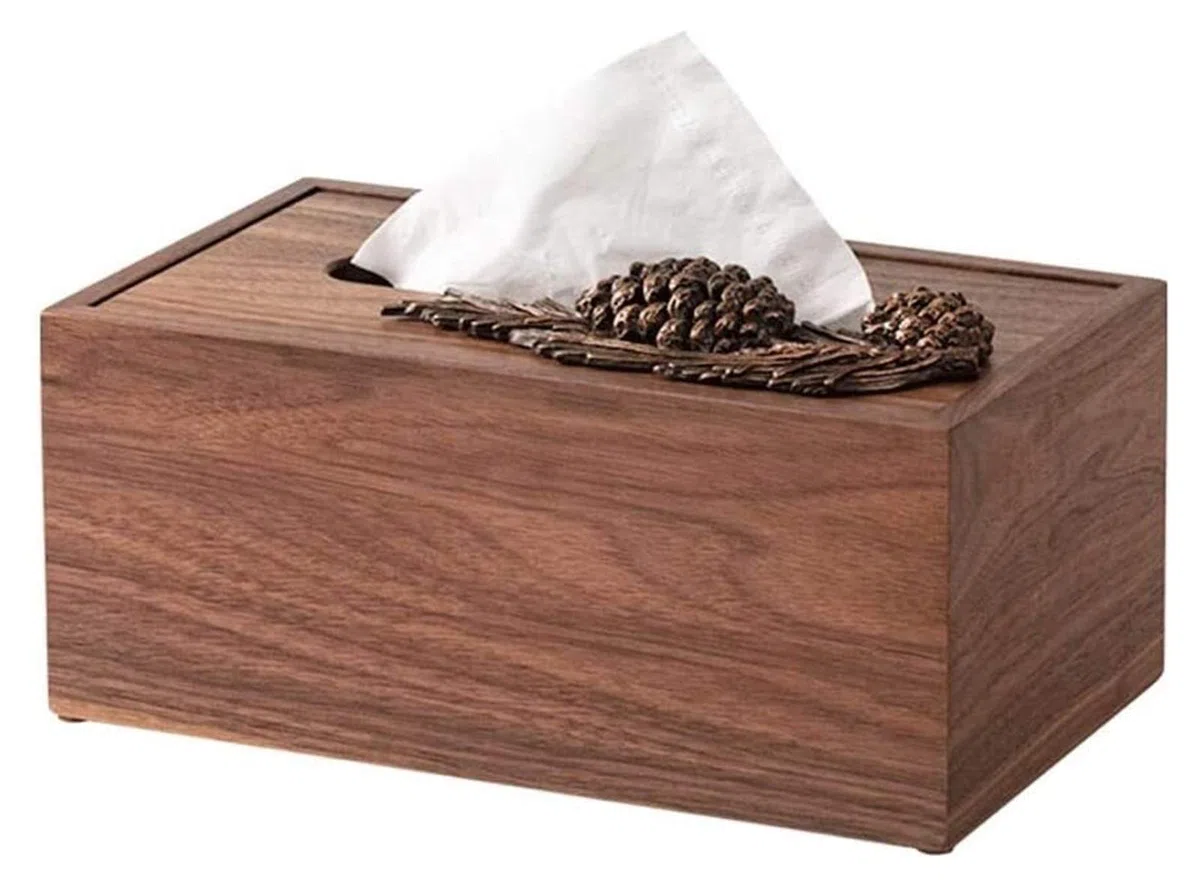 Porta pañuelos de cerámica, dispensador de pañuelos faciales, Porta Mantel Rectangular de Madera de Nogal, Porta pañuelos, Porta servilletas, Caja de Almacenamiento de servilletas