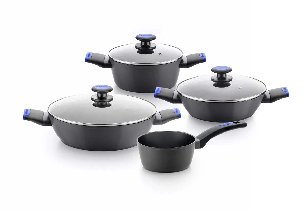 MONIX Martín Berasategui | Batería de cocina 7 piezas, Aluminio Forjado con Antiadherente, sin PFOA, Apta para todo tipo de Cocinas incluida Inducción