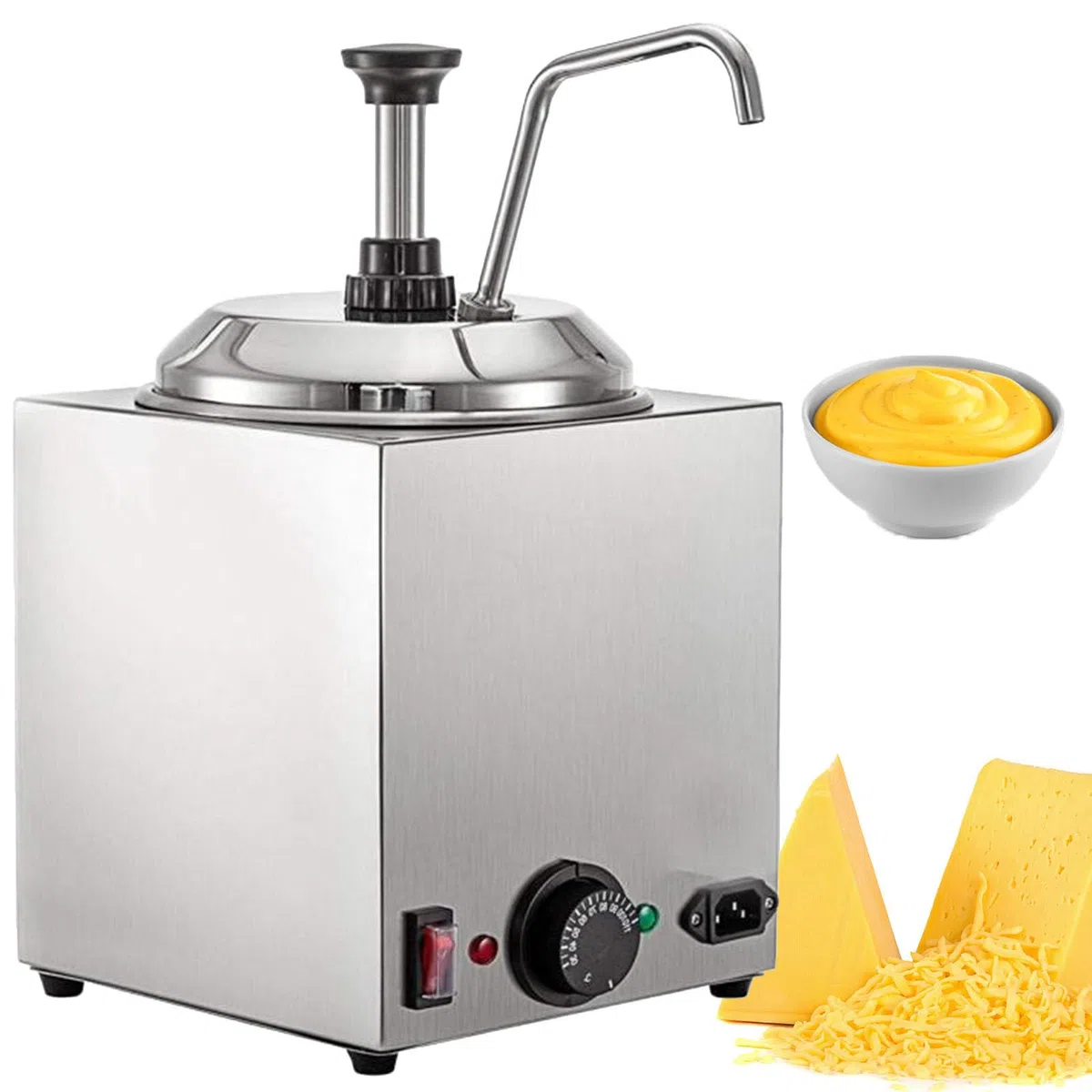 Calentador de salsas, Fudge eléctrico,Dispensador de chocolate con bomba | calentador de queso nacho de 2.5L,Para queso y chocolate,para cafés, snack bar y restaurantes para almacenar salsas