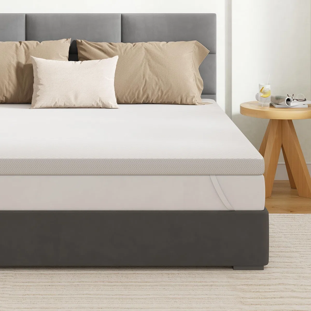 Ego Home Topper para colchones de 140 x 190 cm, 5 cm de Altura, de Espuma viscoelástica con Certificado Öko-Tex, extraíble y Lavable, para Cama con somier, colchones, sofá Cama