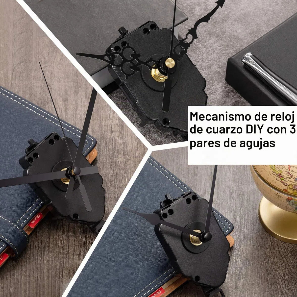 HICARER Péndulo de Cuarzo Trigger Clock Movement Chime Caja de música Completer Pendel Clock Kit con 3 Pares de Picas, fantasía, manecillas Rectas