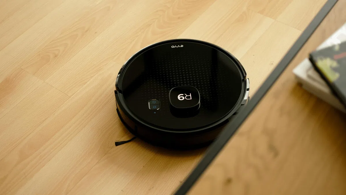 EVVO Robot Aspirador R9, Tecnología Láser, navegación Ultra-precisa, 3.000 Pa, autonomía 110 Minutos, aplicación móvil, aspira, Barre, friega y Pasa la mopa (Sin Base de autovaciado)