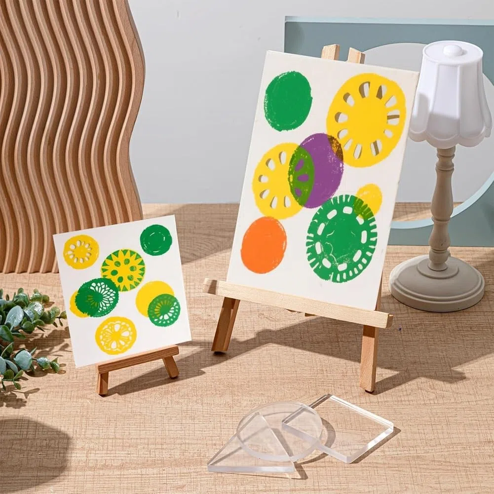 Paquete de 6 Placas de Impresión de Monoimpresión de 3 Pulgadas, Placas de Impresión en Gel Pequeñas para Prensado, Tarjetas, Scrapbooking, Manualidades.