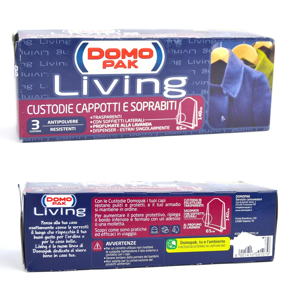 24 x DOMOPAK Fundas Prueba de polvo abrigos y prendas de vestir exteriores 65X140Cm.3Pz