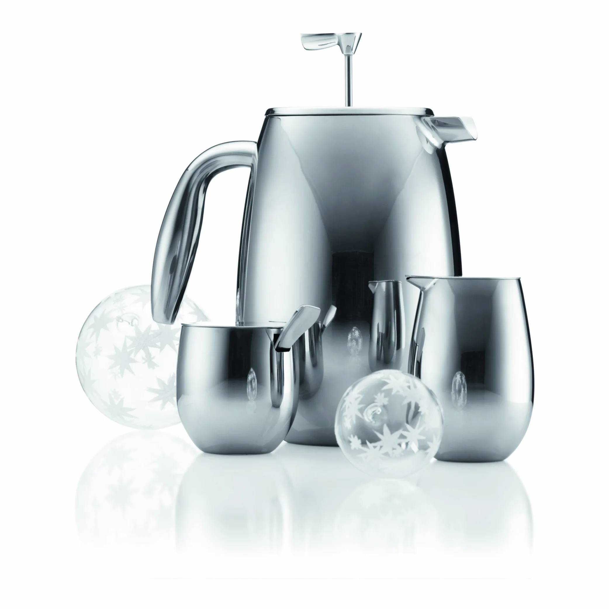 Bodum Columbia - Set de lechera y azucarero con cucharilla, Acero Inoxidable Brillante