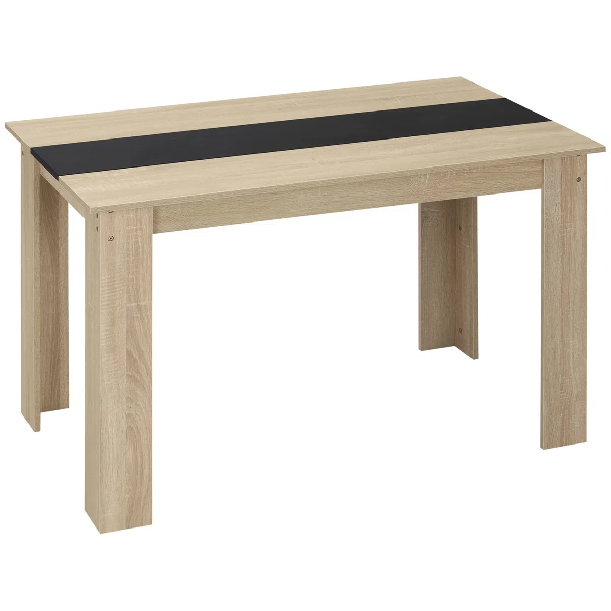 HOMCOM Mesa de Comedor para 4-6 Personas 120x69x75 cm Roble y Negro | Mesa de Cocina Rectangular, Estilo Moderno, para Salón