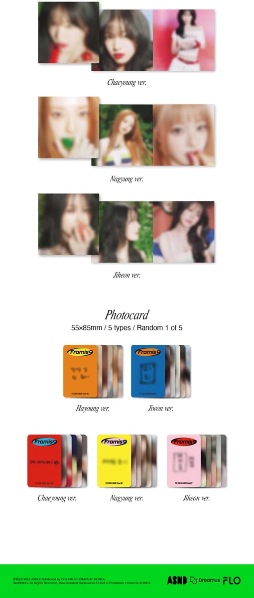 (Juego Fuit: Chaeyoung+Hayoung+Jiheon+Jiwon+Nagyung) fromis_9 Glow ME 2º álbum con seguimiento